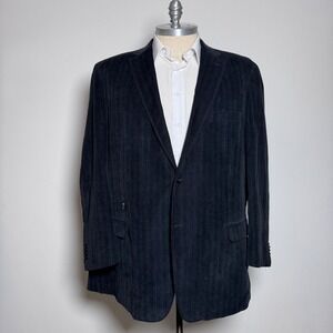 Pronto Uomo Blazer Mens 3X Black Solid Corduroy Two Button Sport Coat
